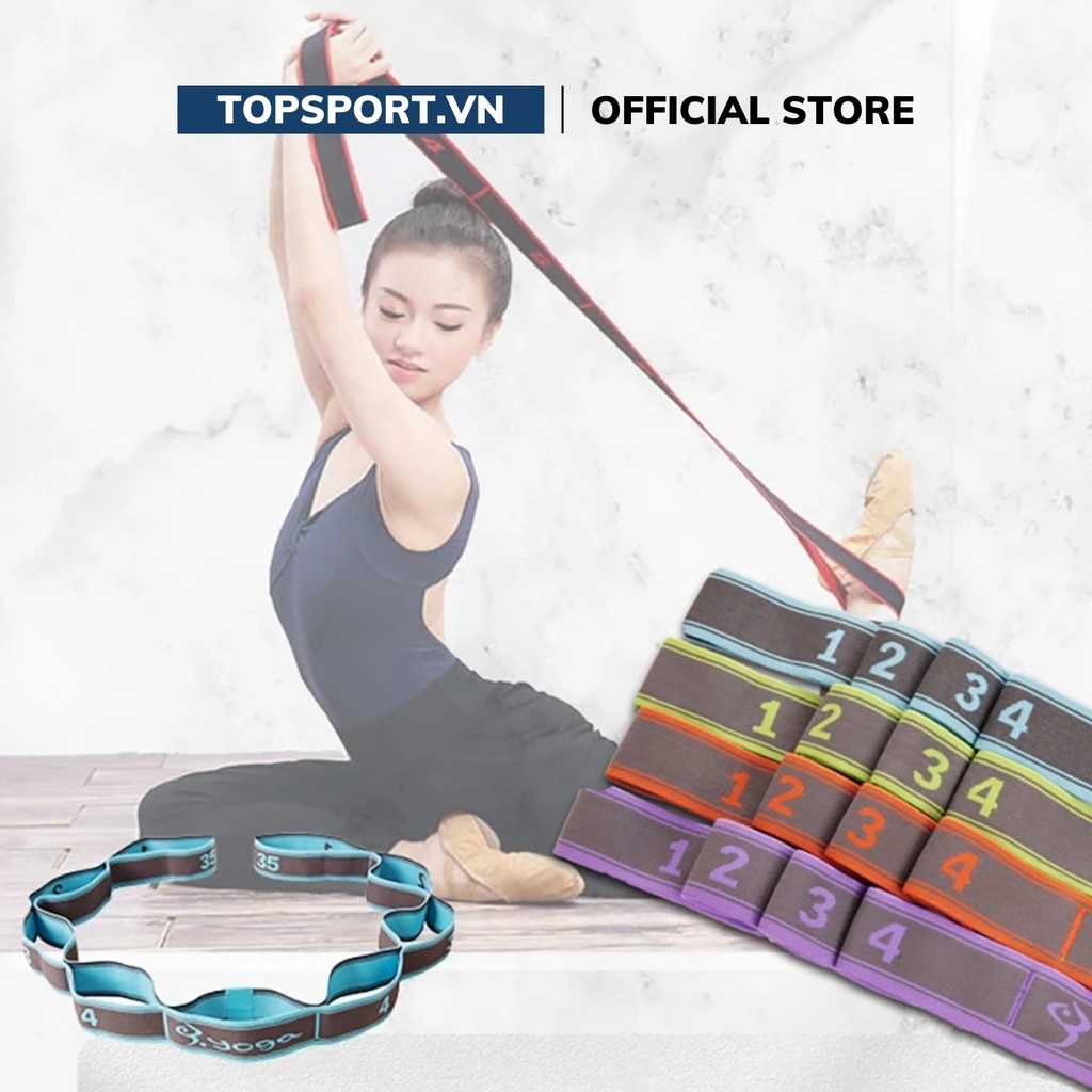 Dây Tập Yoga, Dây Hỗ Trợ Tập Gym Chia 9 Đốt Co Giãn Sportme 105 x 3.6cm