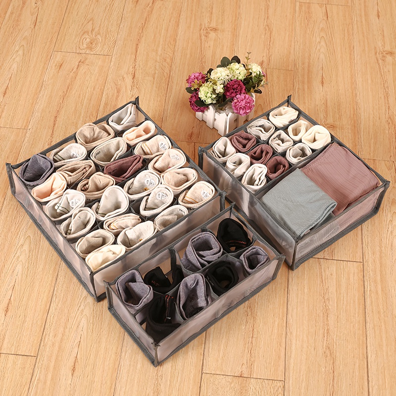 Hộp Vải Không Dệt 8/24 Ngăn Đựng Đồ Lót/Vớ Đa Năng
