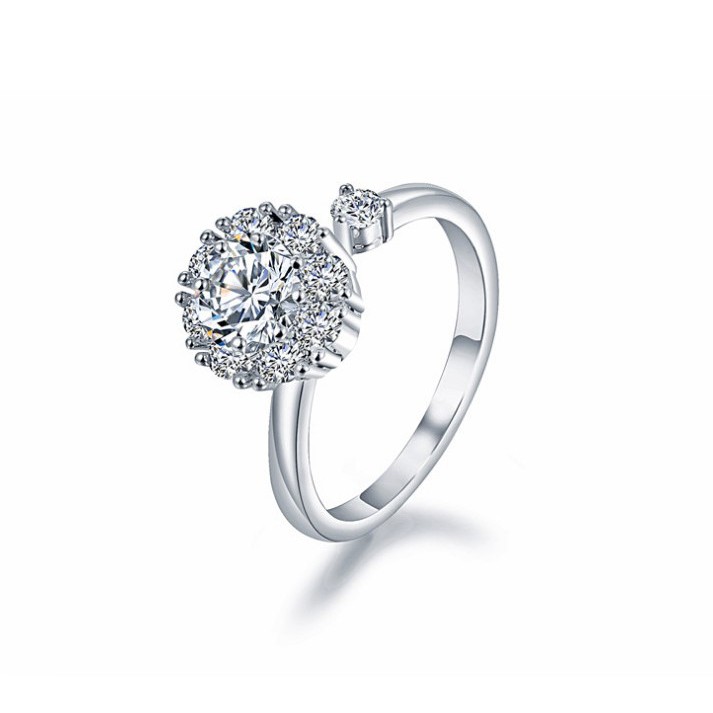Nhẫn bạc ý 925 pha lê Swarovski (Màu trắng) Free size CECY nạm đá