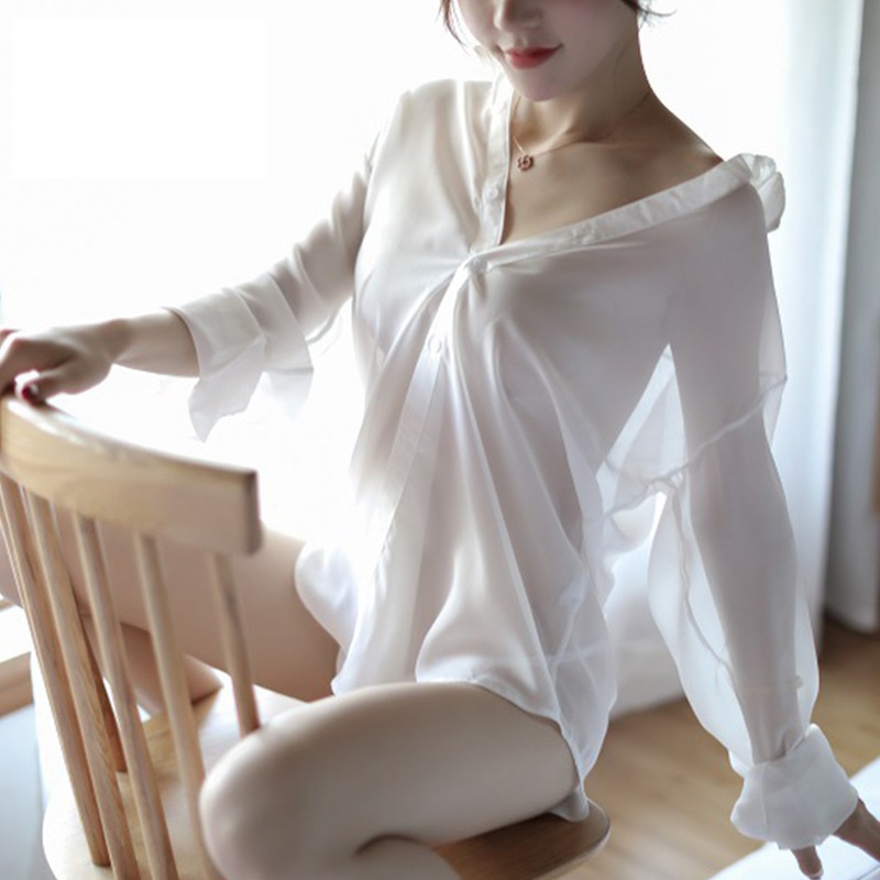 Áo Sơ Mi Ngủ Voan Xuyên Thấu Cosplay Sexy MS5015