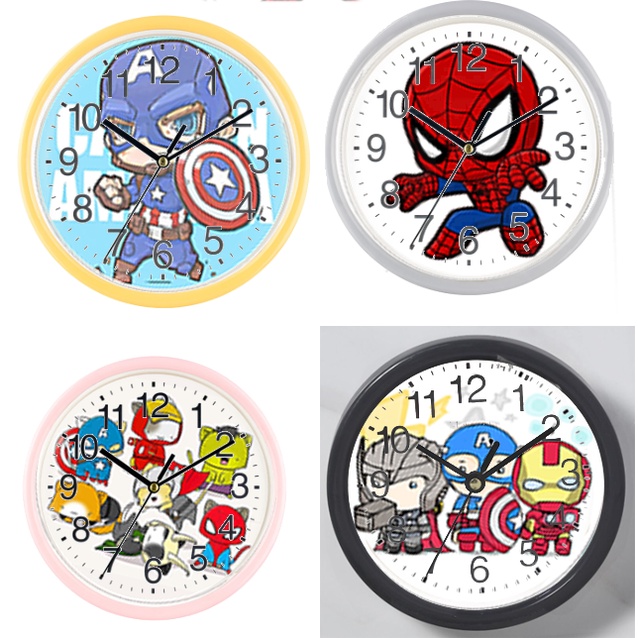 Đồng hồ treo tường siêu anh hùng DHTI15 cute dễ thương 13 đến15cm