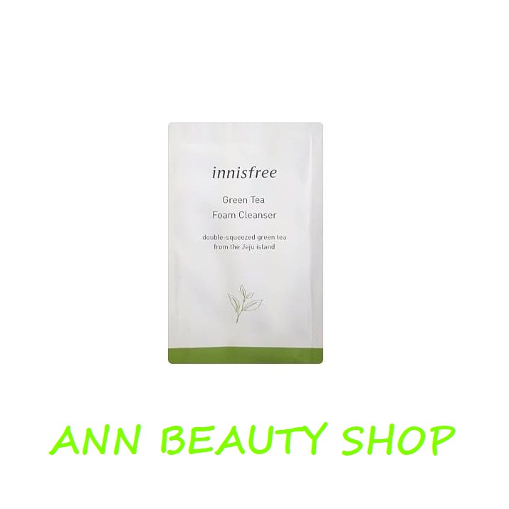 Sample sữa rửa mặt Innisfree Green Tea Cleansing Foam 3ml