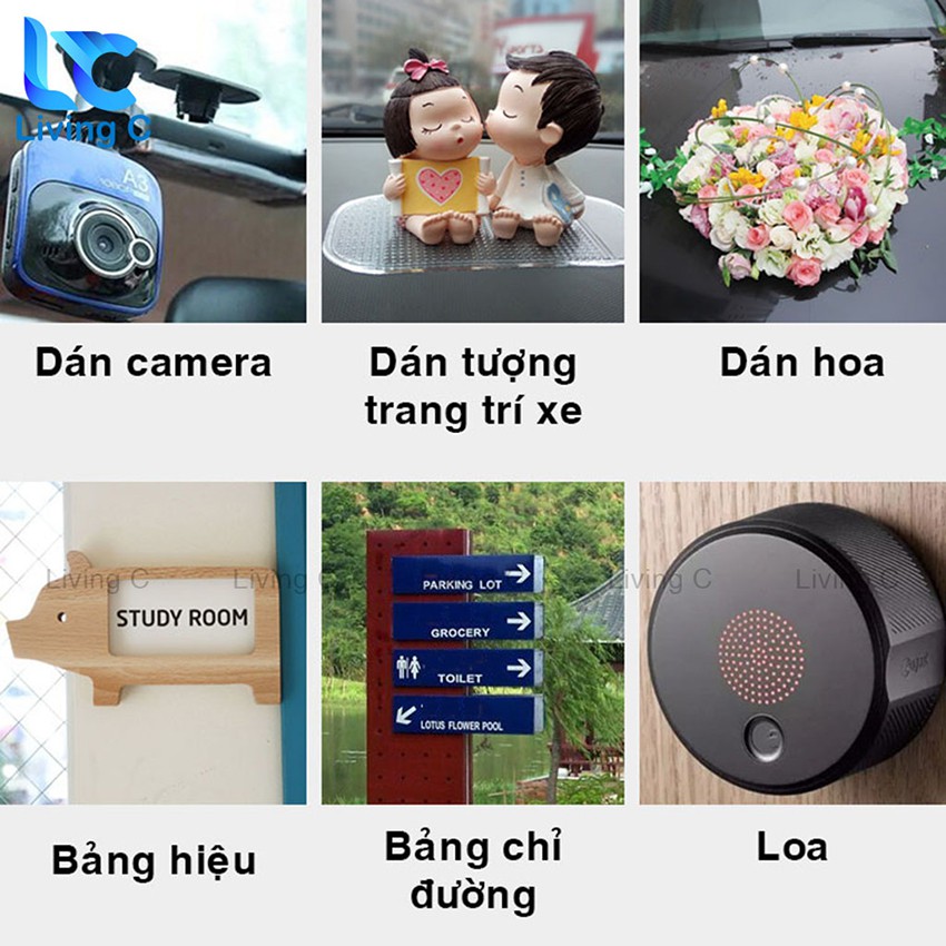 Miếng keo dán hai mặt đa năng - miếng dán siêu dính chịu lực cho kệ remote, khay xà bông nghiêng,tranh treo tường