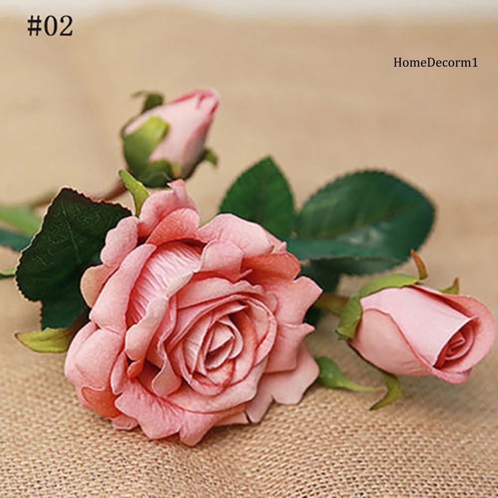 1 Nhánh Hoa Hồng Giả Bằng Vải Trang Trí Nhà Cửa / Văn Phòng