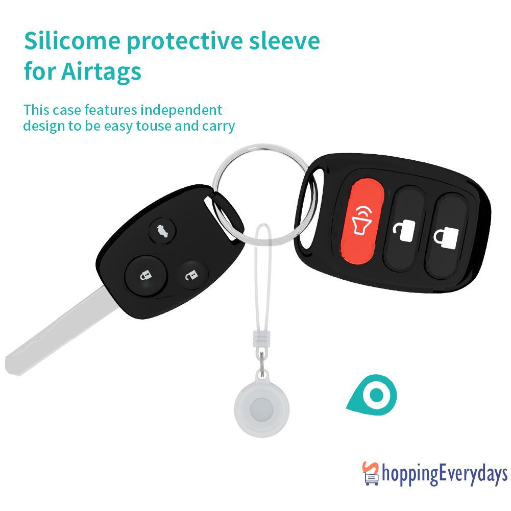 【sv】 Waterproof Silicone Bumper Case with Keychain+Strap Compatible with AirTag