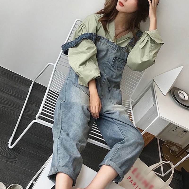 Quần Denim Dáng Rộng Thoáng Khí Phong Cách Thời Trang Hong Kong