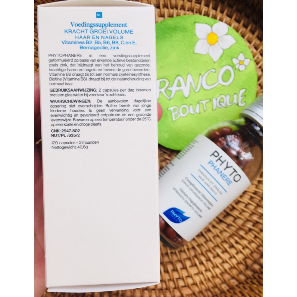 Viên hỗ trợ mọc tóc Phyto Pháp - hộp 120v Phytophanere