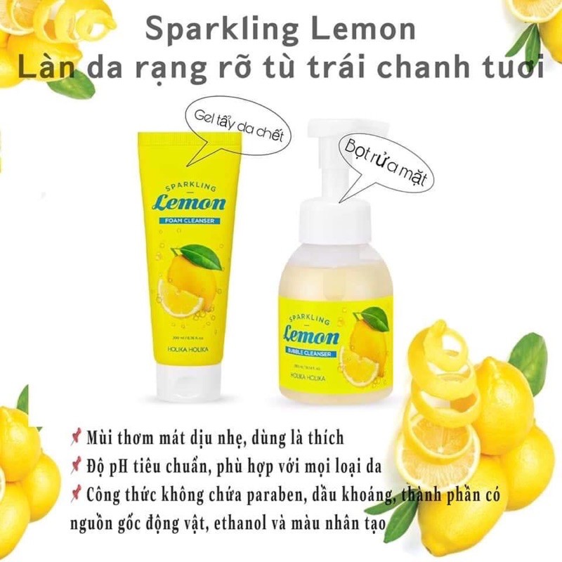 Sữa rửa mặt Holika Holika Sparkling Lemon Foam Cleanser 200ml