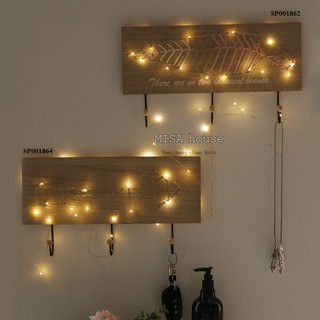 Móc treo đồ gỗ đẹp độc đáo sợi chỉ hình đôi chim sẻ lá cây decor trang trí