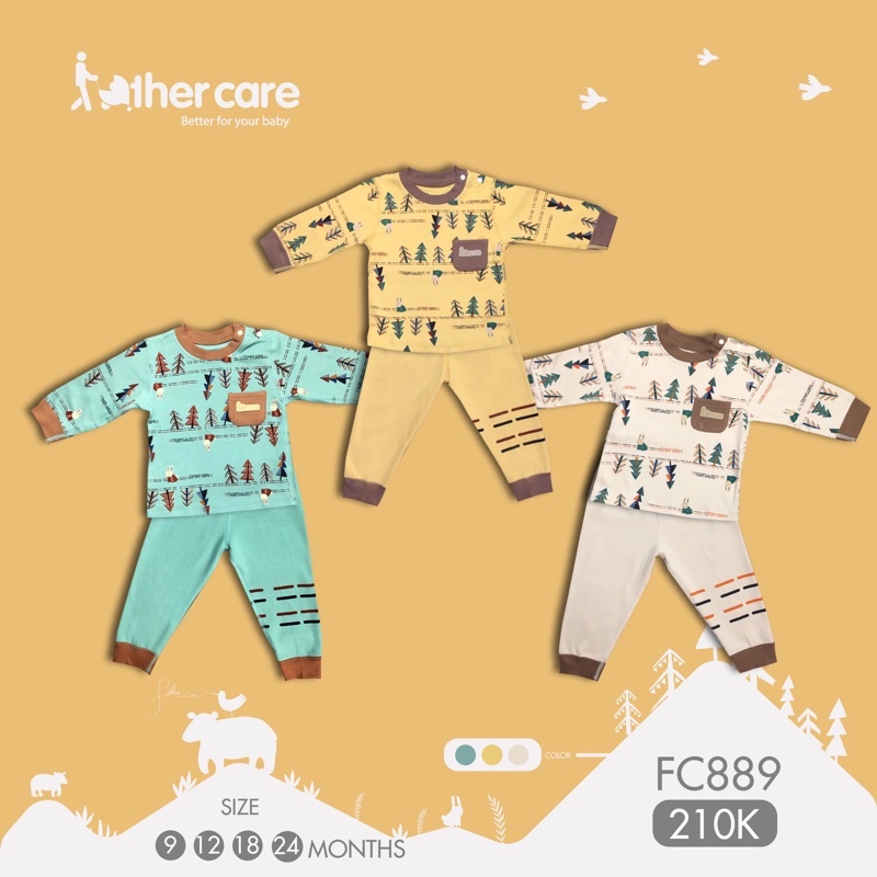 [Father Care]-Bộ quần áo nỉ thỏ và cây mềm mịn