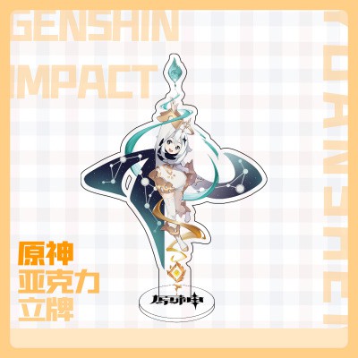 Standee Genshin Impact loại lớn 2 mặt mica - tượng mica để bàn Genshin Impact