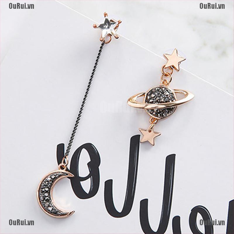 Bông Tai Dáng Dài Hình Mặt Trăng Và Ngôi Sao Thời Trang Cho Nữ