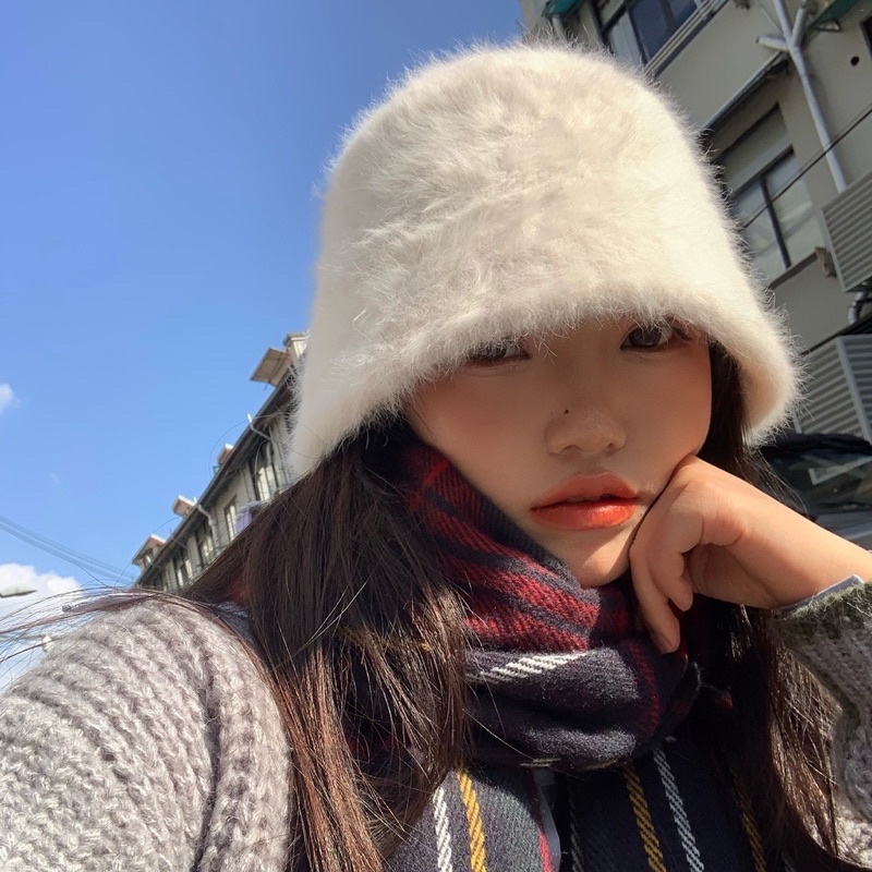[SẴN]-☘ Mũ nón bucket lông mịn phong cách Ulzzang (M76)