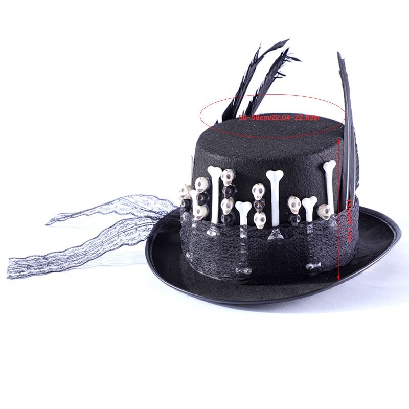 Xiangbao Mũ Phù Thủy Đính Lông Vũ Đen Phong Cách Gothic Steampunk Trang Trí Lễ Hội Halloween
