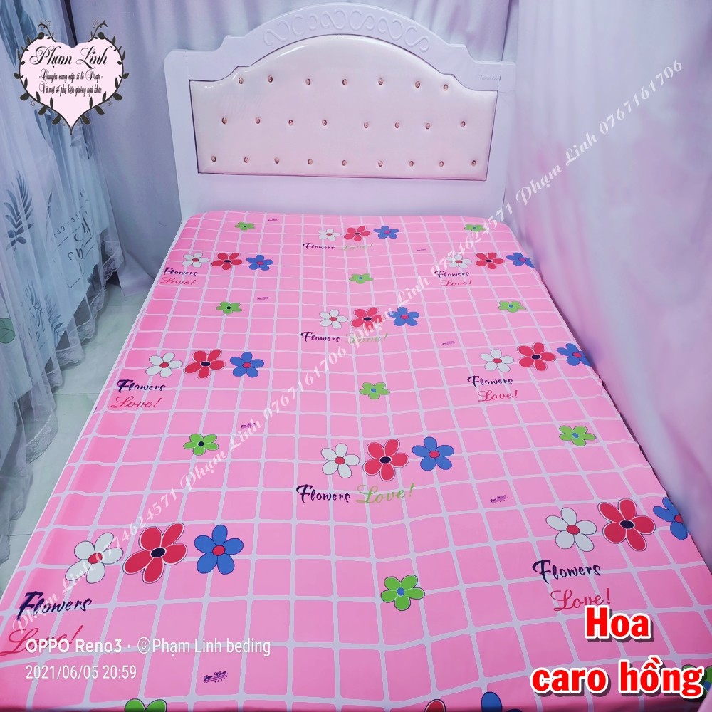 [1m4*2m*5-15cm] Drap-Ga trải giường bo chun vải thun 3D Hàn Quốc sợi polyester size 1m4 2 tấc Chỉ 1 drap