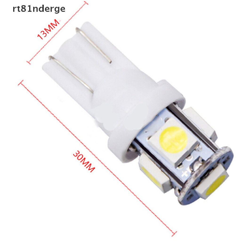 【ge】 10Pcs White T10 Wedge 5-SMD 5050 5W5 LED License Plate Bulbs Indicator Light .