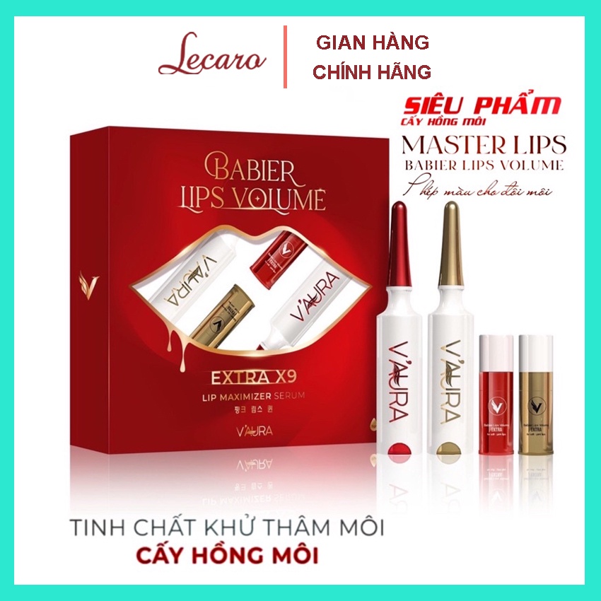 Tinh Chất Cấy Môi VAURA Babier Lips Volume V3 Master Lips, xóa thâm môi , làm hồng môI vĩnh viễn LECARO