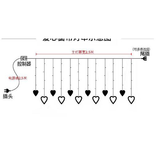 ĐÈN NHÁY THẢ MÀNH 6 TRÁI TIM TO, 6 TRÁI TIM BÉ