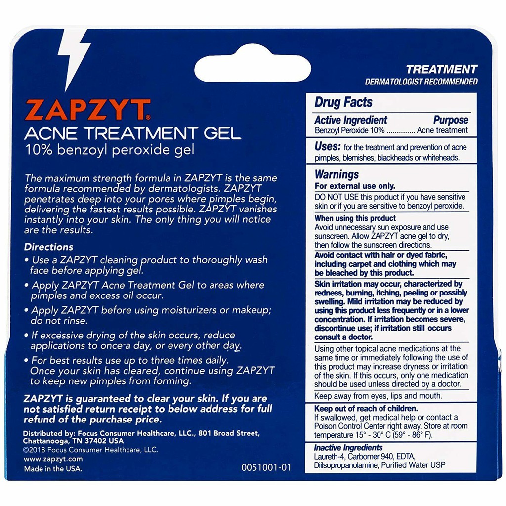 Chấm mụn ZAPZYT 10% Benzoyl Peroxide - Bill US - Hity Beauty