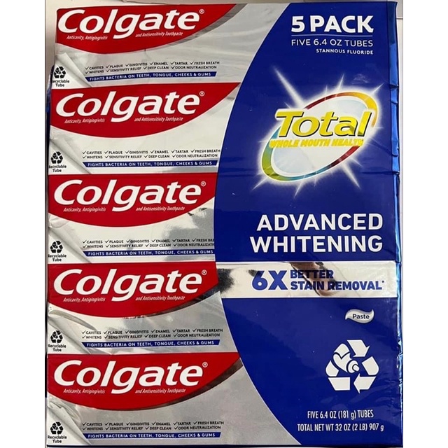 KEM ĐÁNH RĂNG COLGATE TOTAL SF ADVANCED WHITENING 181g