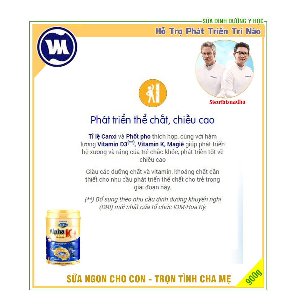 Sữa Bột Dielac Alpha IQ Gold 1 900g