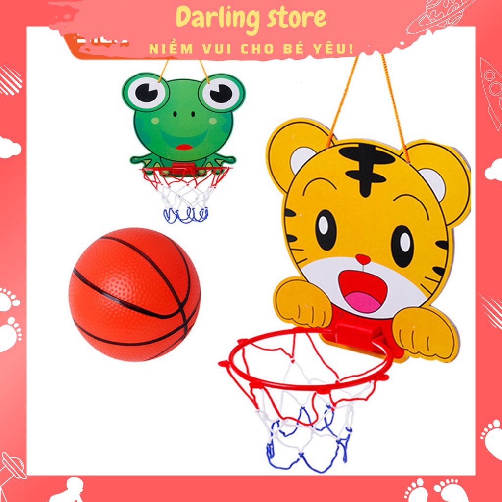 Bóng Rổ Treo Tường Mini, Trò chơi ném bóng rổ phát triển chiều cao tăng khả năng vận động cho trẻ Darling Store