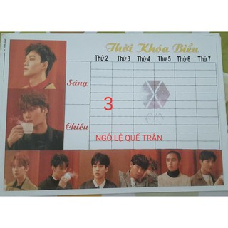 [MUA 1 TẶNG 1] Thời khóa biểu EXO