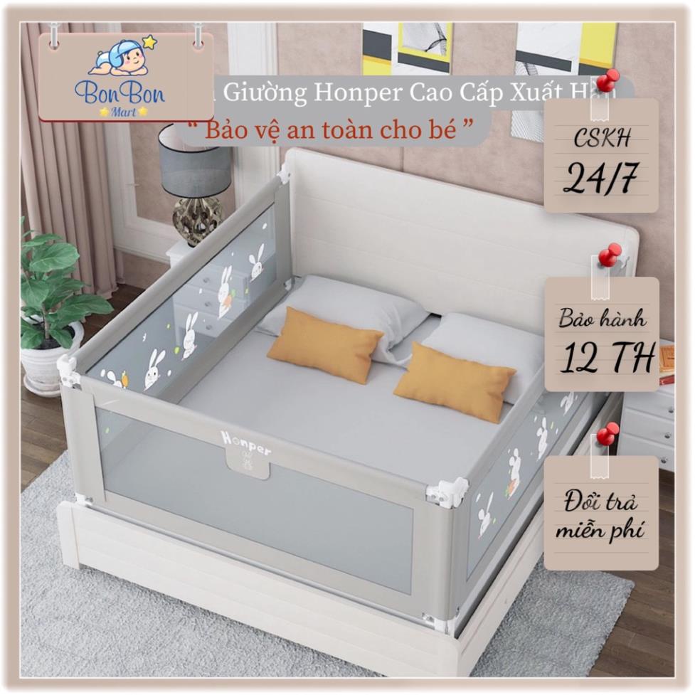 Thanh chắn giường cao cấp Honper cho bé chịu lực 70kg thiết kế hàn quốc phân phối chính hãng, bảo hành 12 tháng