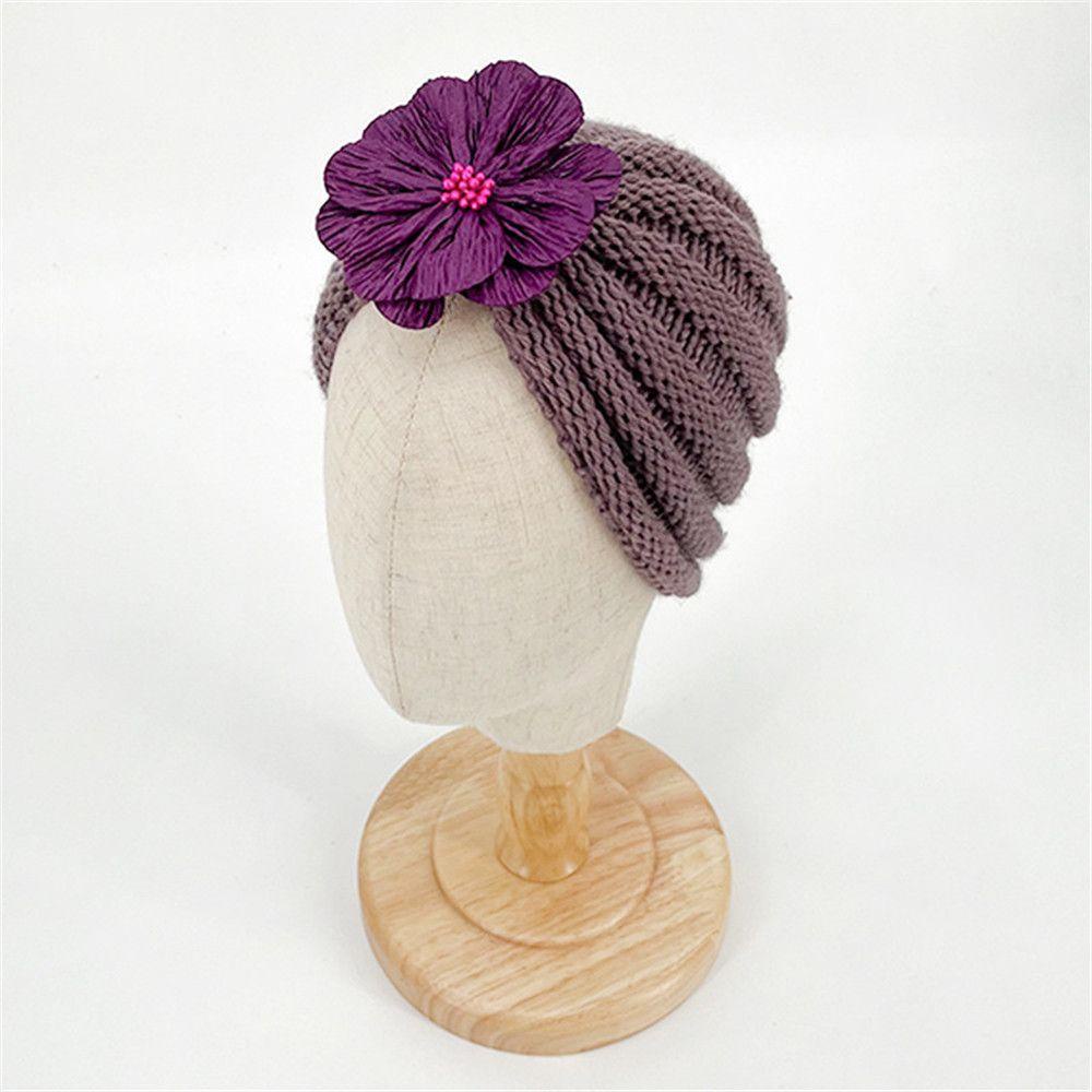 Mũ Len Đính Hoa Hồng Thời Trang Thu Đông Cho Bé