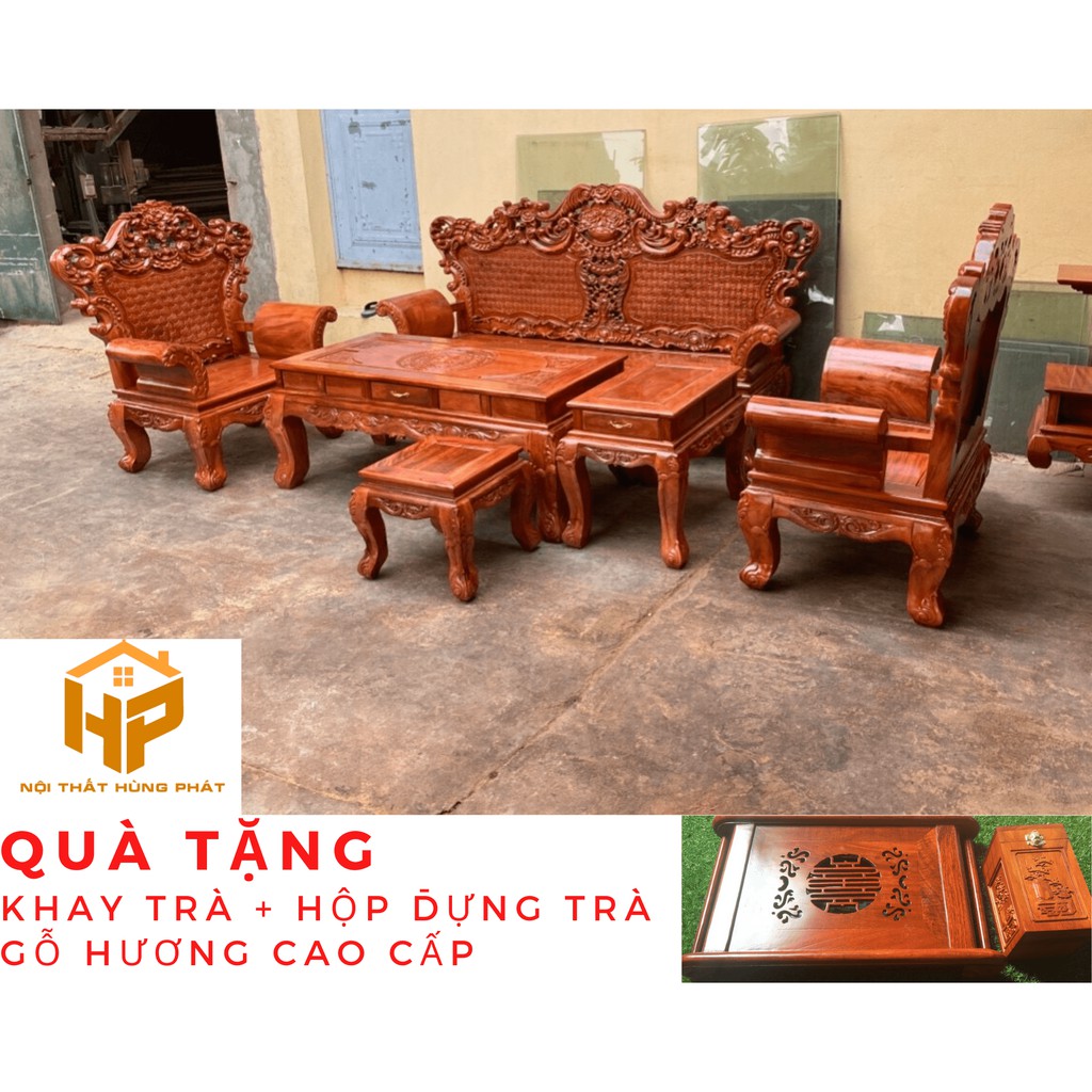 Bộ bàn ghế Hoàng Gia gỗ xà cừ