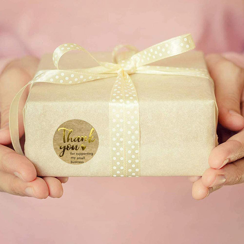 Cuộn 500 miếng dán in chữ Thank you đơn giản thời trang kích thước 2.5cm dùng trang trí