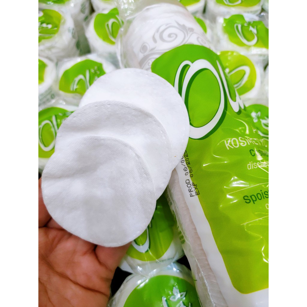 Bông Tẩy Trang Ola 120+30 Miếng Cotton Pads Ba Lan Dập Viền Mềm Mịn, Dễ Chịu, Thấm Hút Tốt OLA - Xoaiauth