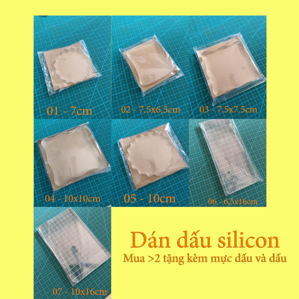 Dán dấu silicon (mua 2 dán dấu tặng mực dấu + dấu silicon)