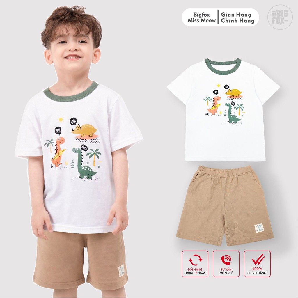 Bộ Cộc Tay Bé Trai Bigfox Set Đồ Bộ Quần Áo Cho Bé Chất Cotton Hình In Đẹp, Mã Xuất Online 10