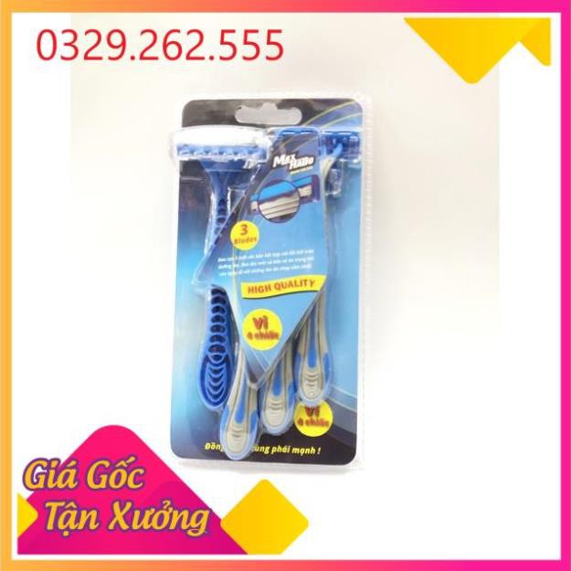 (Sale Khủng)  Sale Bộ cạo râu 3 lưỡi cán liền cạo cực êm