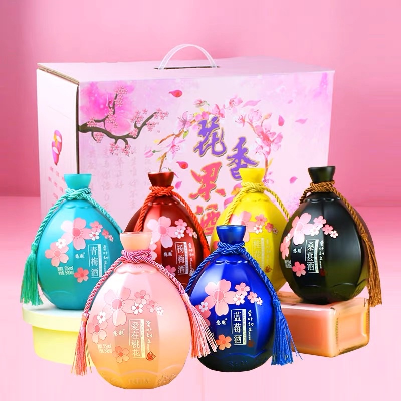 Nước hoa quả len men bình tròn 6 vị