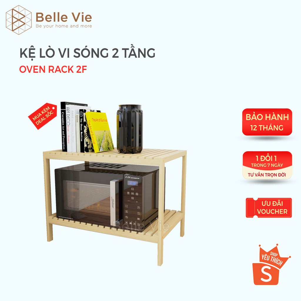 Kệ Để Lò Vi Sóng Đa Năng Gỗ Thông 2 Tầng Oven Rack 3F Nội Thất Lắp Ráp Nội Thất Hàn Quốc