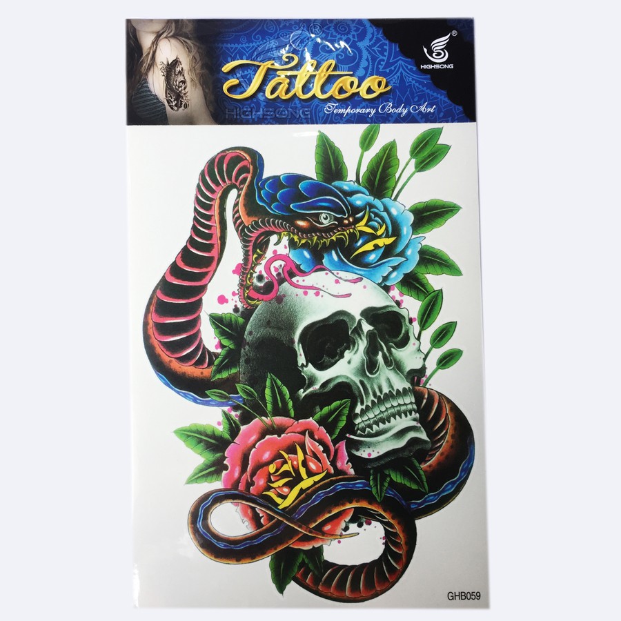 hình xăm tattoo Halloween kích thước 20cm x 14cm