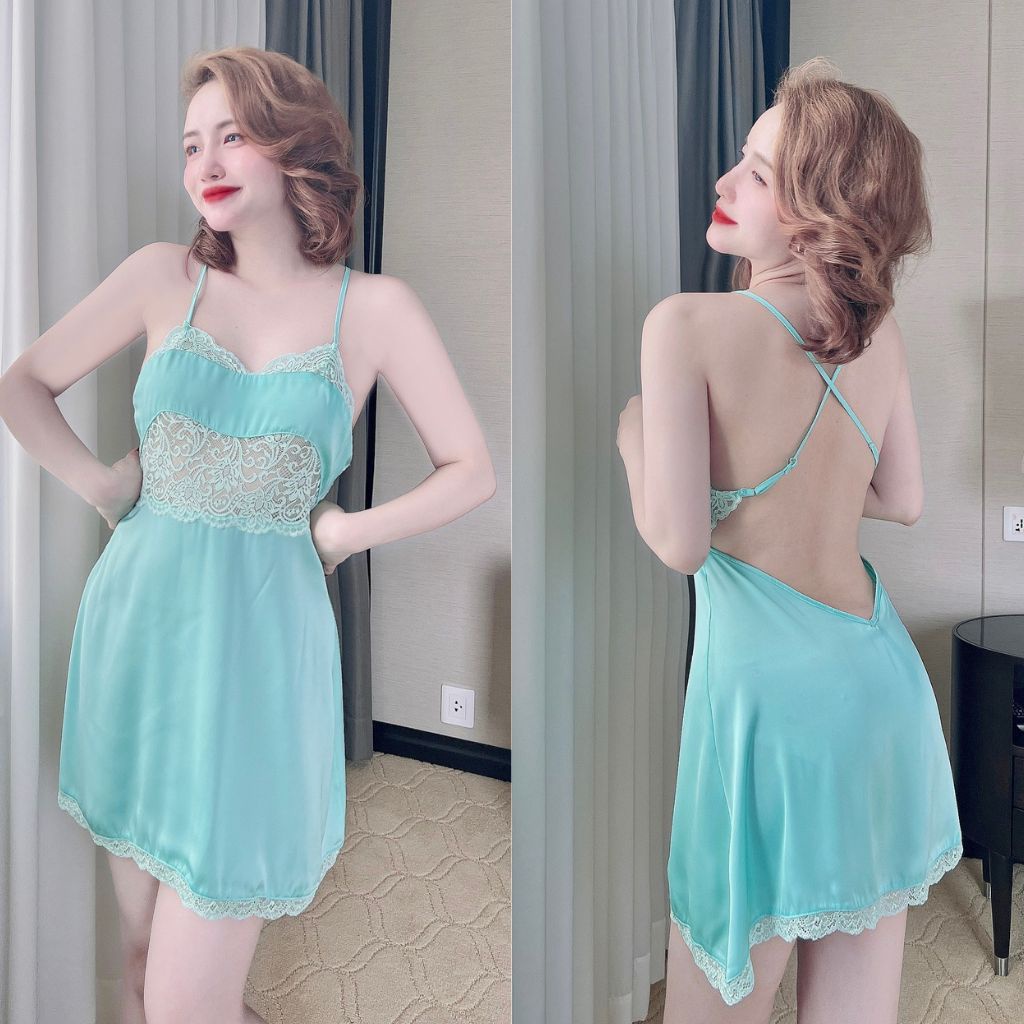 Váy ngủ sexy MIKY, Đầm ngủ sexy lụa Latin Chất Siêu Mát Dáng Siêu Xinh &lt; 60kg