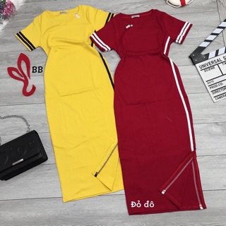 Đầm thun ôm body xẻ 1 bên