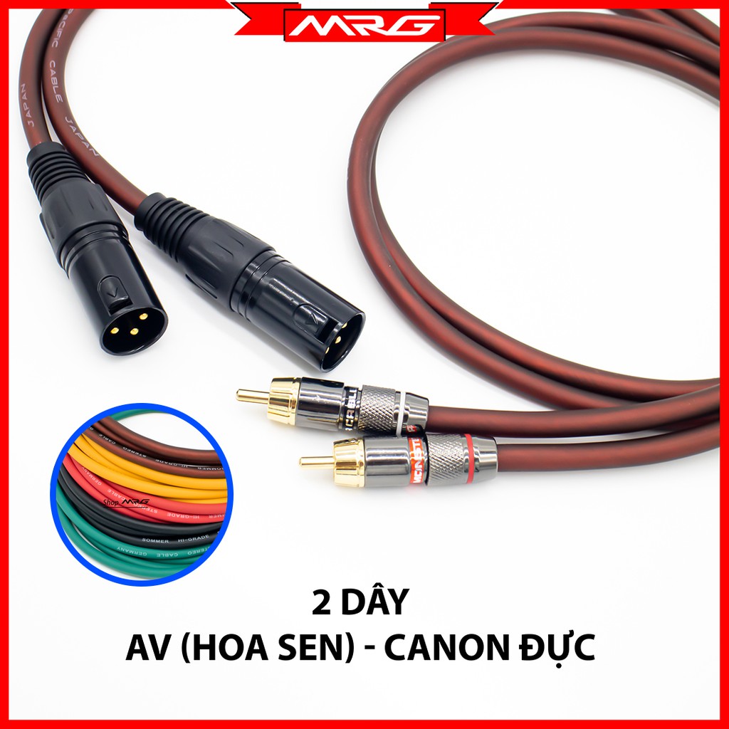 Cặp Dây Canon Đực Ra AV Hoa Sen, dài 0.5met-1met-2met-3met-5met-8met-10met, giá 2 dây.