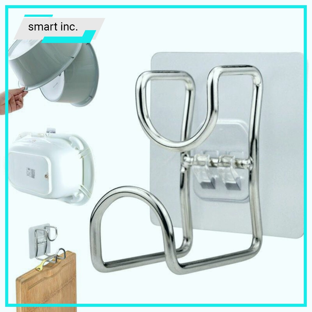 Móc Inox Dán Tường Treo Thau Chậu Rổ Thớt Không Cần Khoan Chịu Lực Giá Gắn Tường Treo Đồ Nhà Bếp Nhà Tắm Khăn Quần Áo