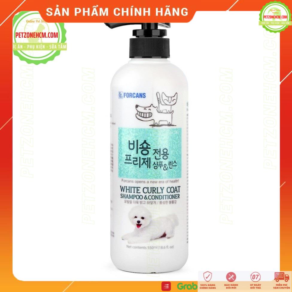 Sữa tắm Forcans White Curly Coat 550ml FREESHIPcho chó lông xoăn màu trắng như POODLE TRẮNG (550ML) Forbis