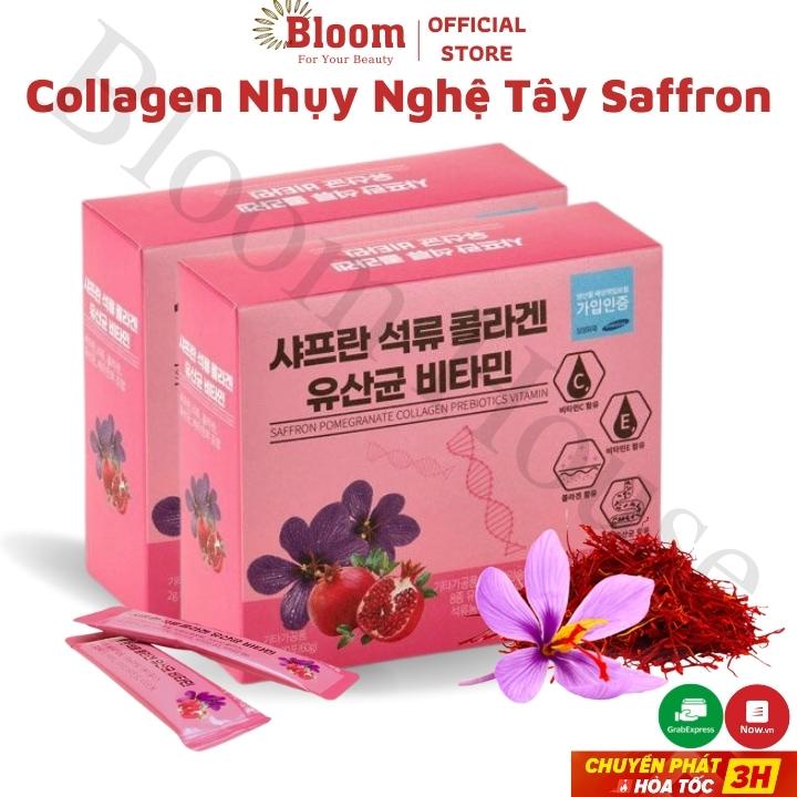 Collagen Uống Lựu Đỏ Nhụy Hoa Nghệ Tây Saffron Bio Cell Hàn Quốc 2021 (Hộp 30 gói)