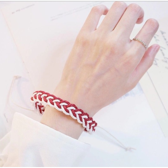 Vòng Đeo Tay Dây Bện Chất Lượng Cao Có Thể Điều Chỉnh Phù Hợp Làm Quà Valentine / Bạn Trai / Bạn Gái