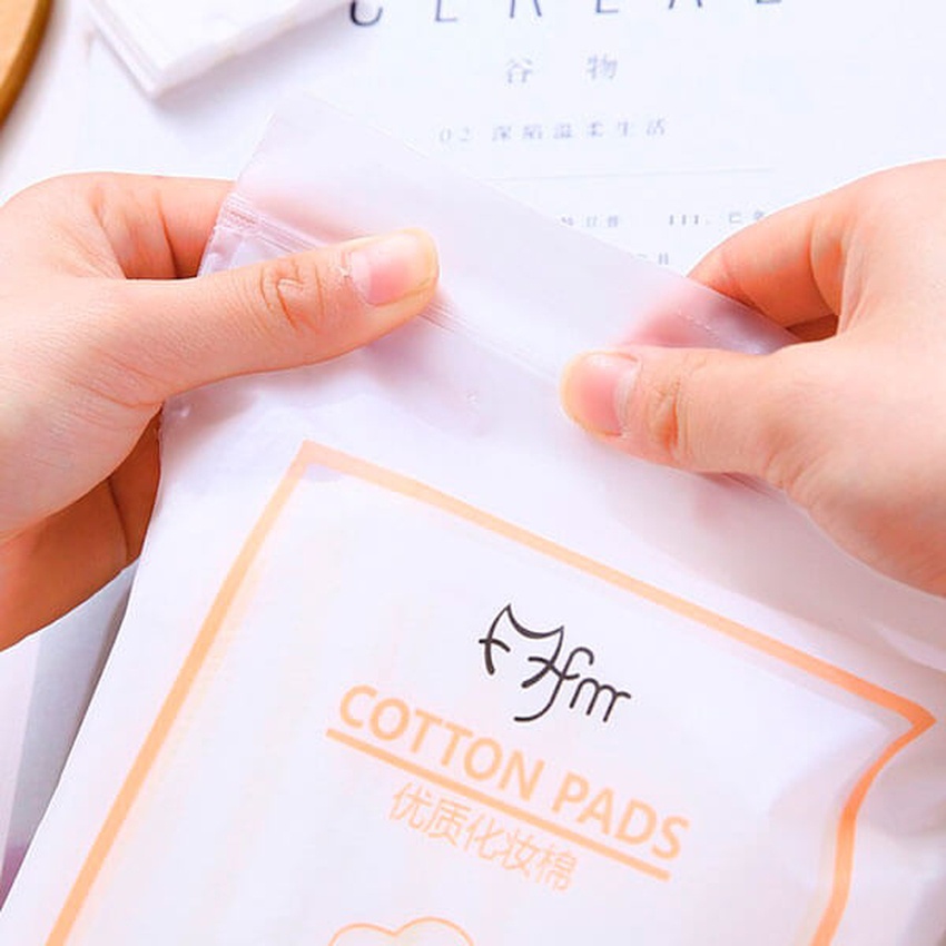 [Combo 5 Gói] Bông Tẩy Trang Cotton Pad 100% Cotton Tự Nhiên Siêu Thấm Siêu Mịn Không Gây Xơ 222 Miếng 3 Lớp Angola