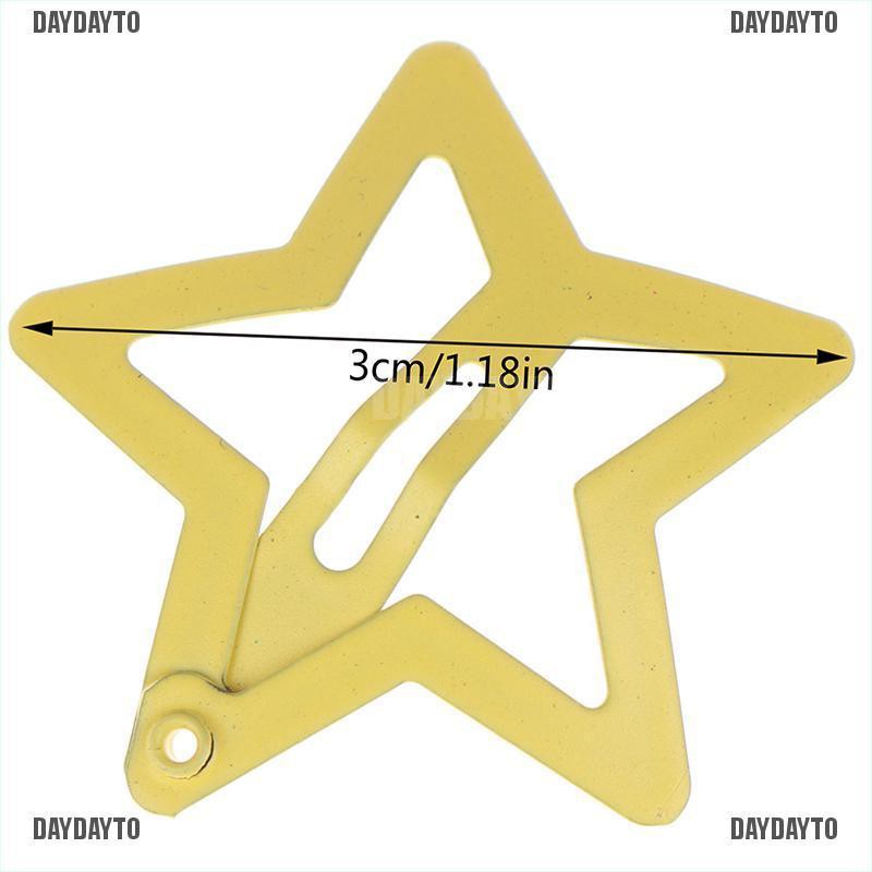 Bộ 6 Kẹp Tóc Hình Ngôi Sao Bằng Kim Loại Dễ Thương Cho Bé Gái