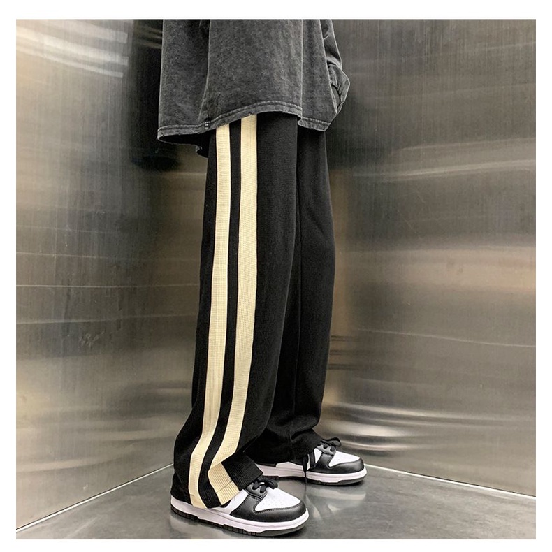 Quần Dài Ống Rộng Họa Tiết Sọc Vintage Thời Trang Cho Nam