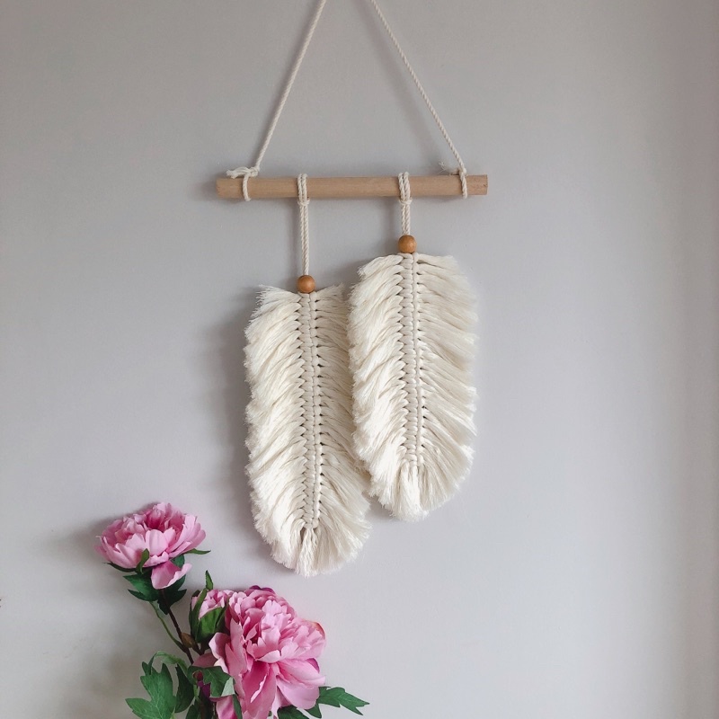 Mành lá macrame treo tường decor tường trang trí phòng