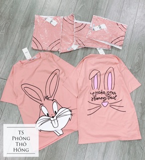ÁO PHÔNG THỎ HỒNG IN LƯNG NỮ